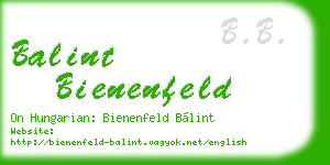 balint bienenfeld business card